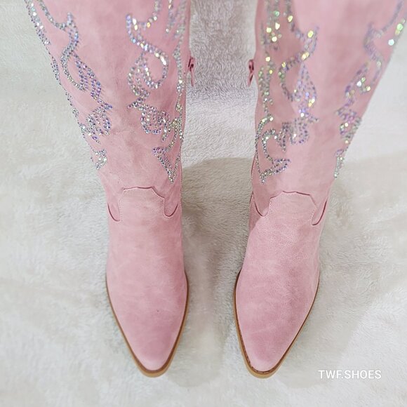 Pink Western Boots with Embellishments - Picture 7 of 9